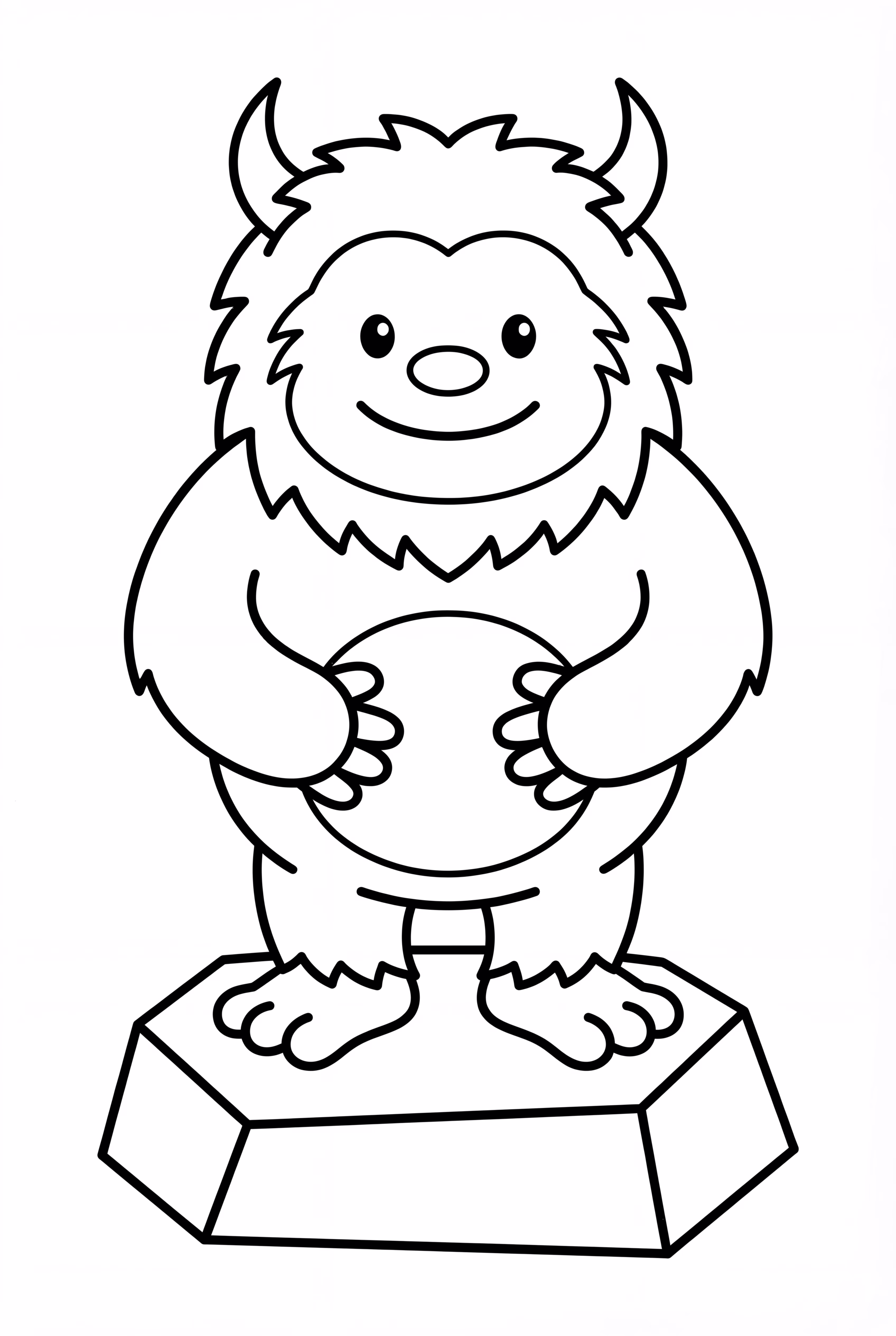 雪人坐在岩石上