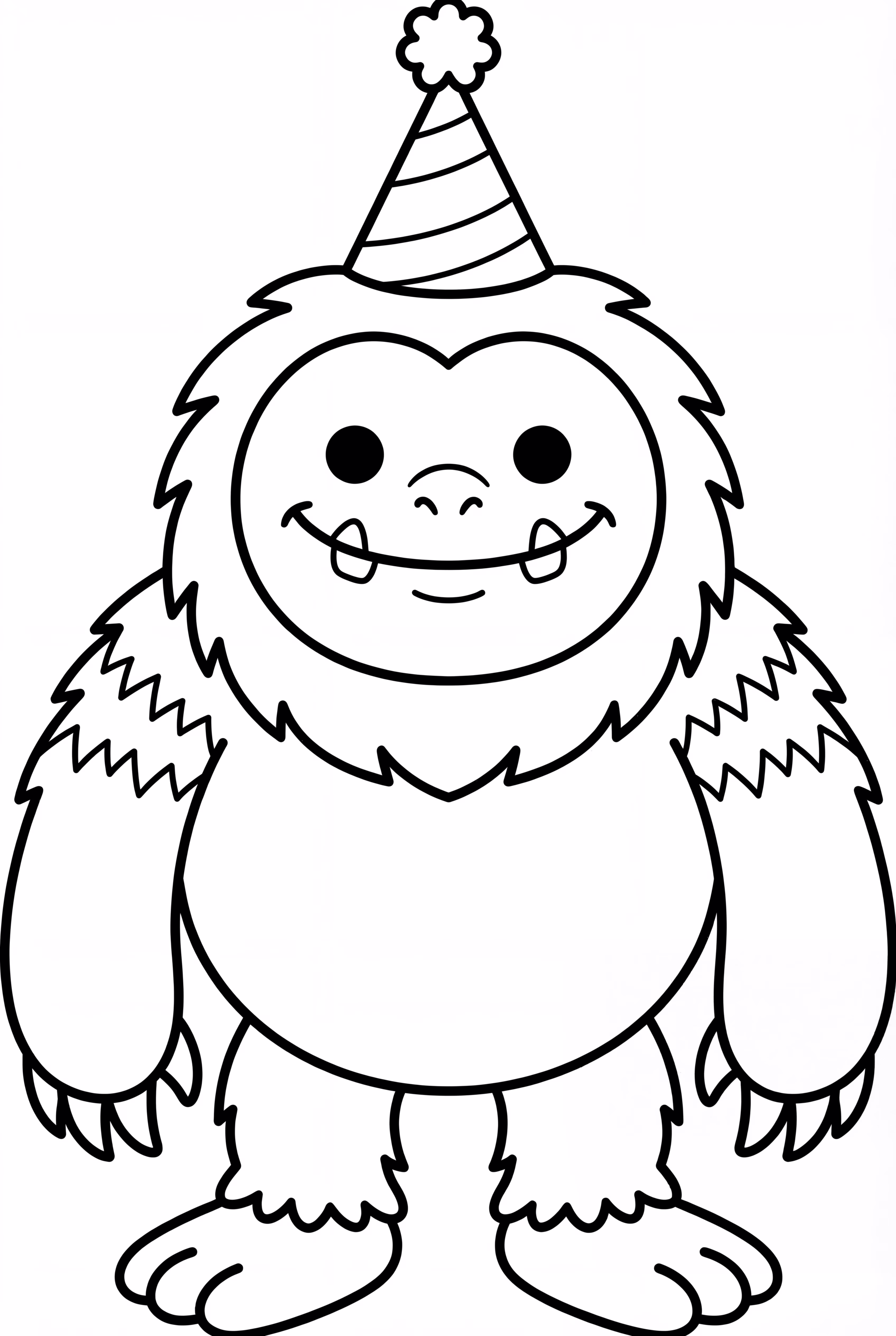 戴派对帽的雪怪