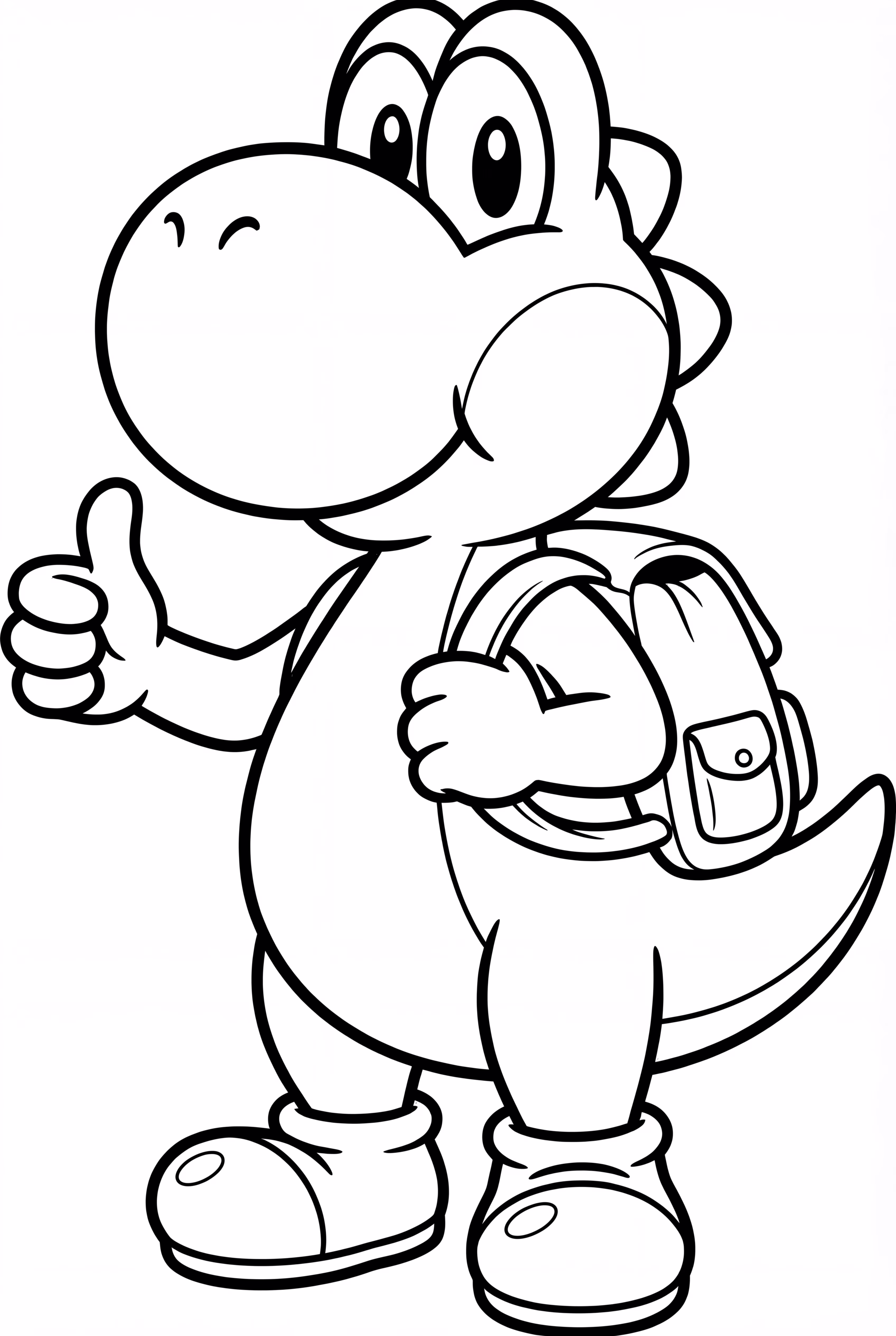 Yoshi Carrying a Backpack