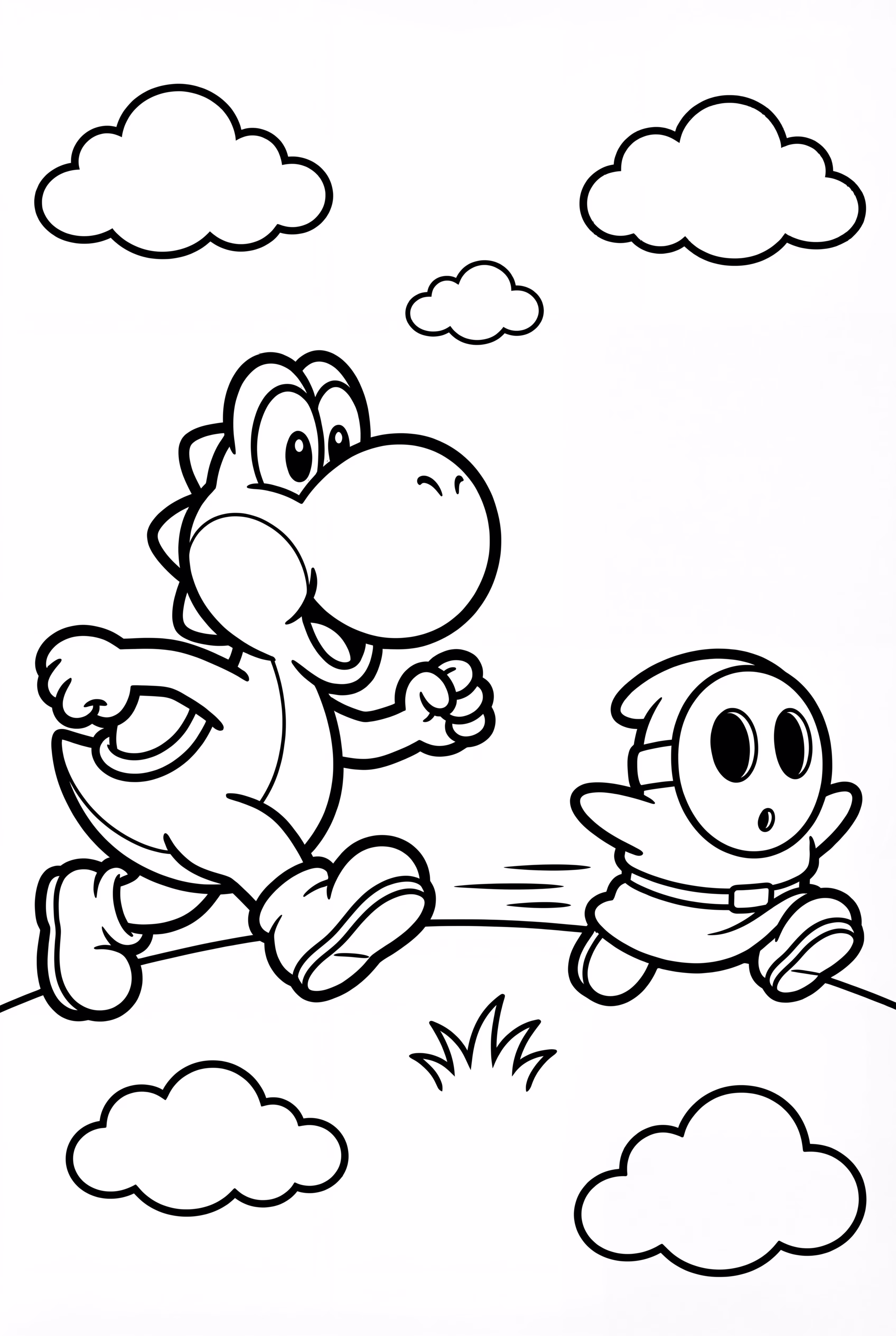 Yoshi Perseguindo um Shy Guy