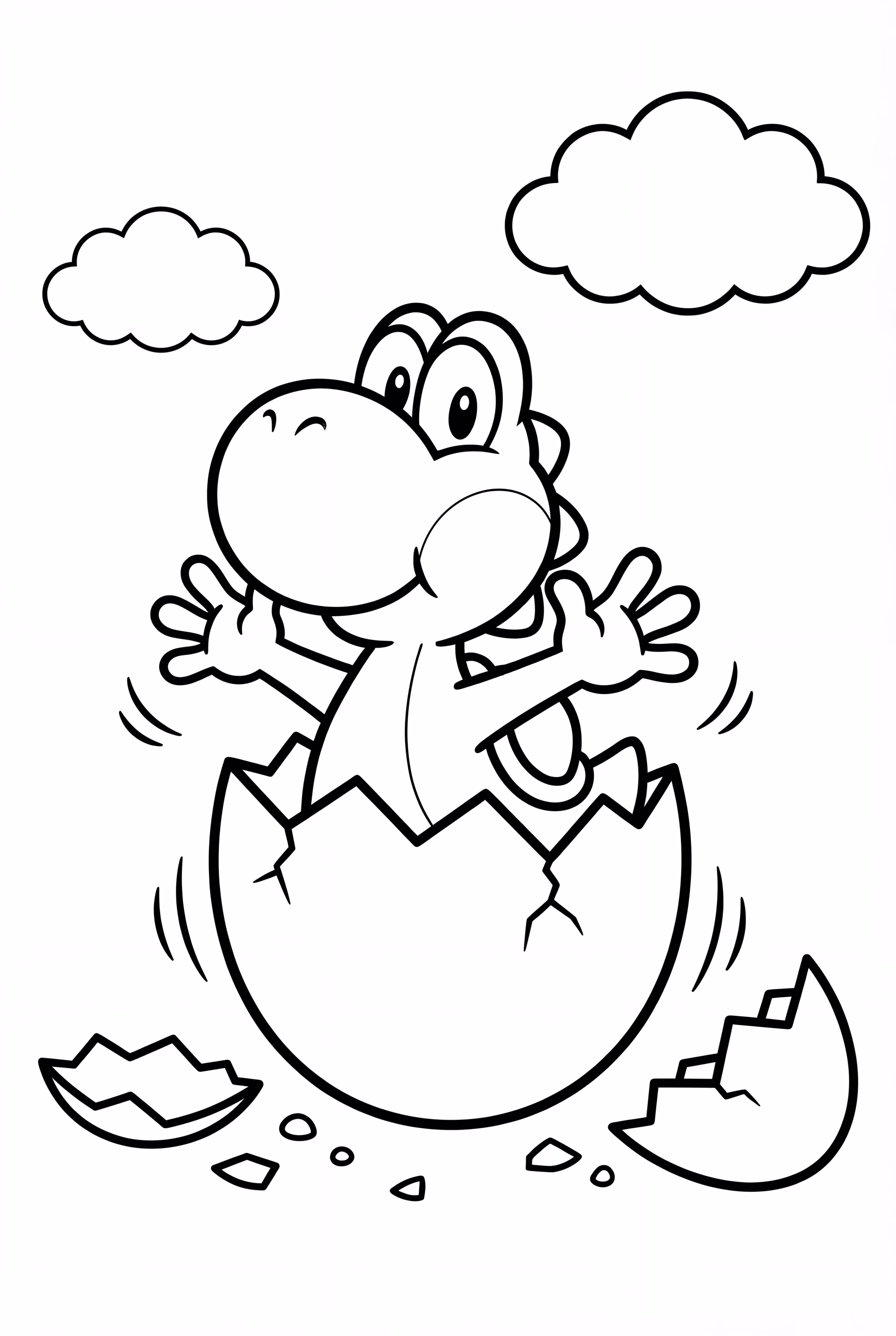 Yoshi Hatching from an Egg