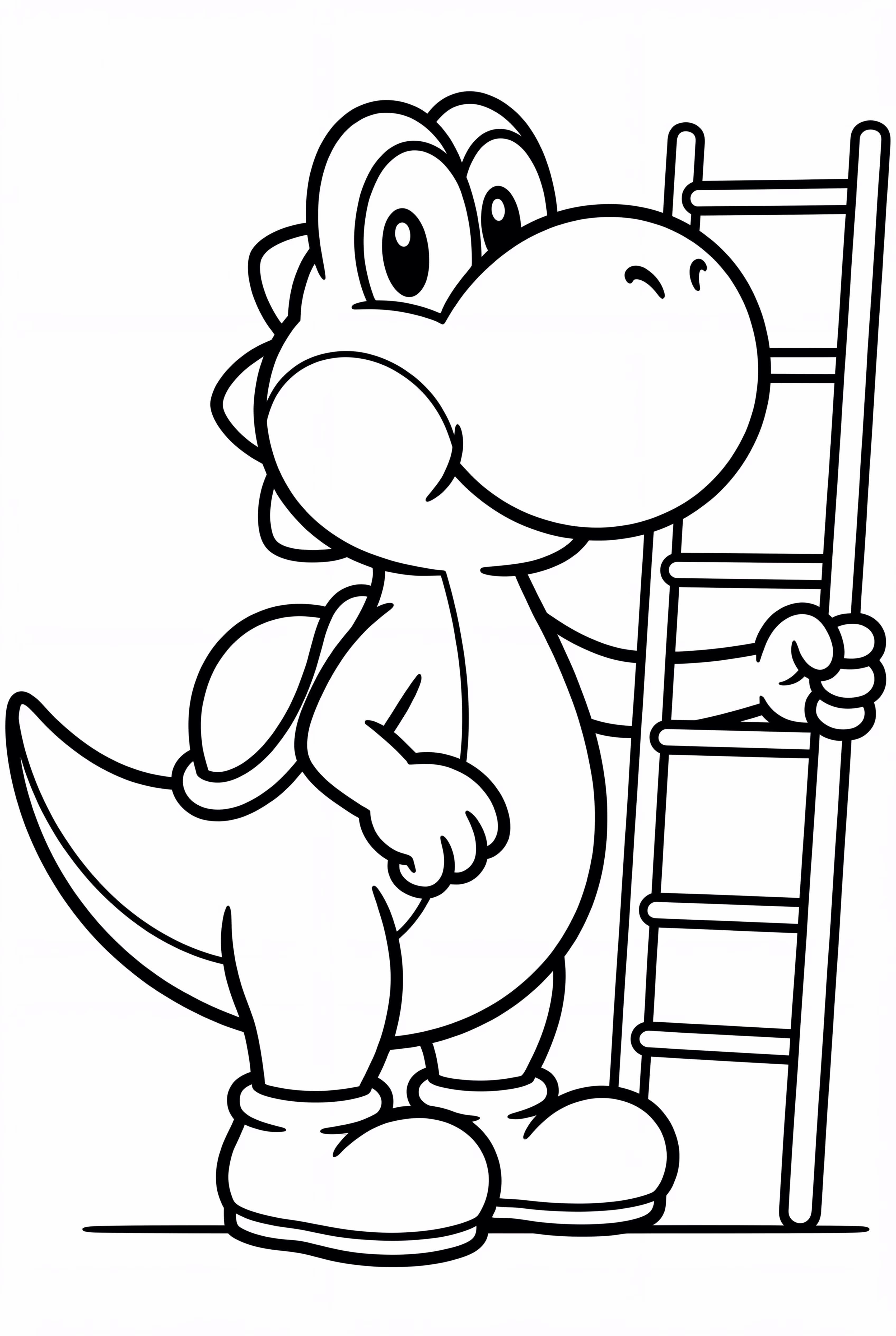 Yoshi Holding a Ladder