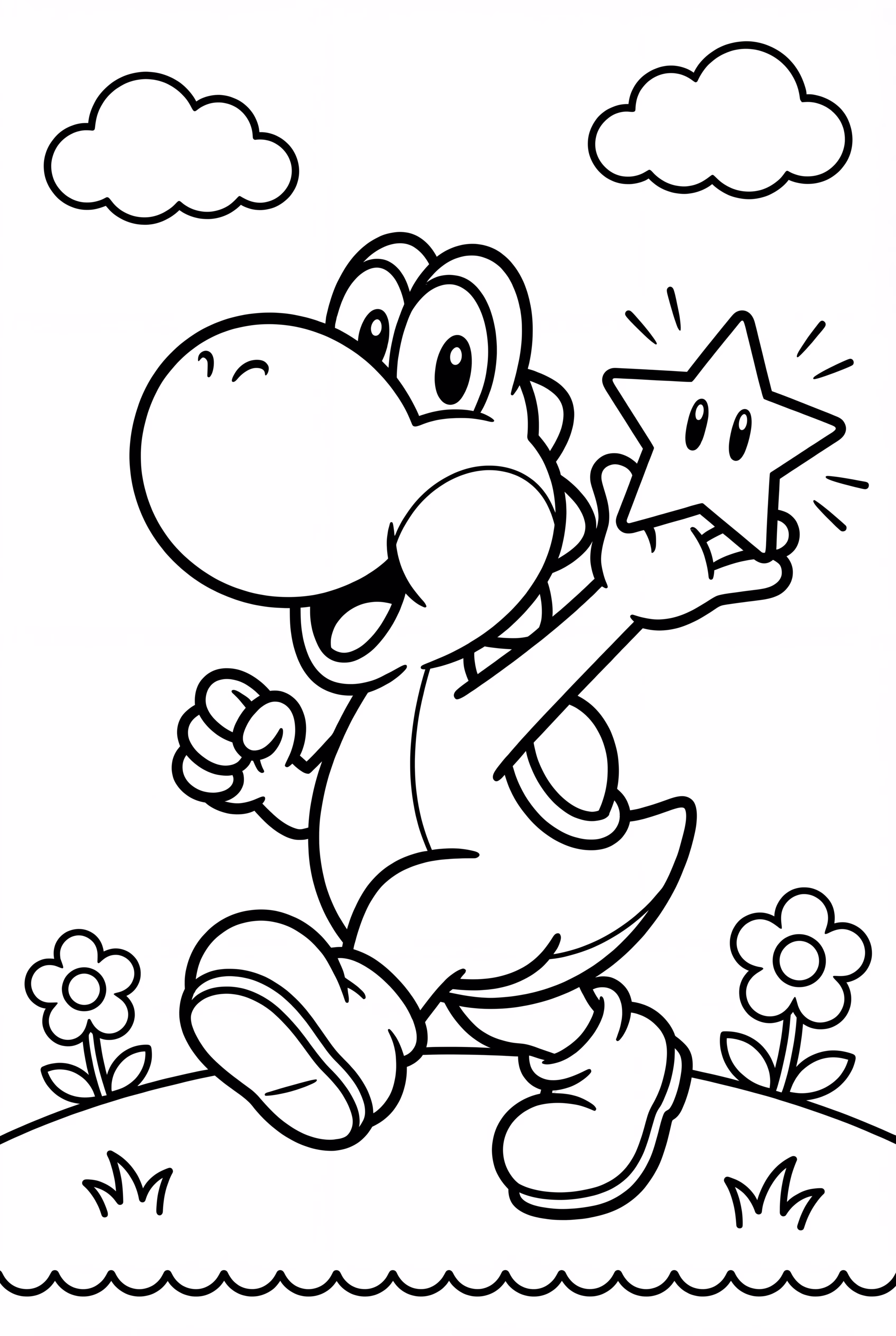 Yoshi Holding a Super Star
