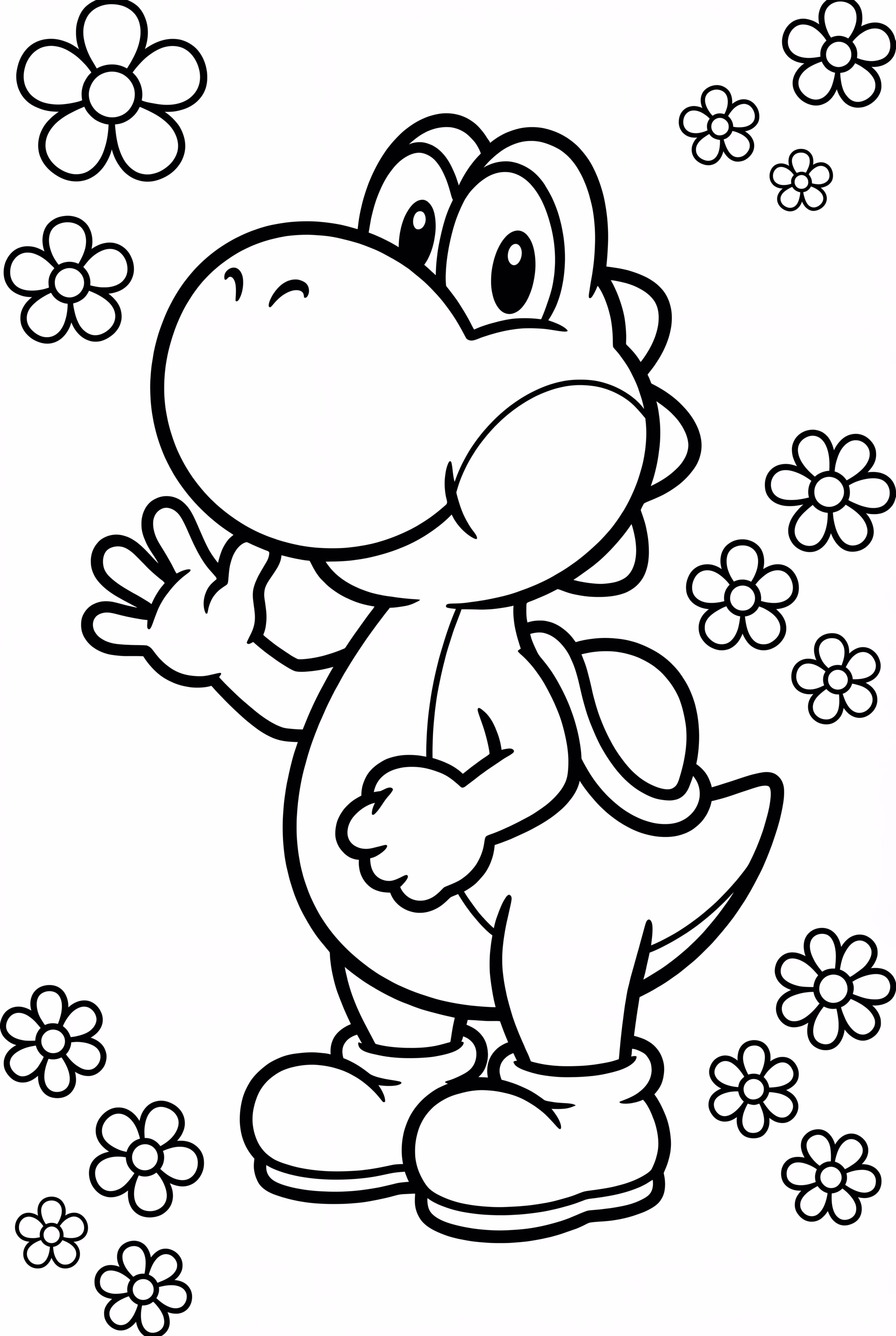 Yoshi in a Flower Field