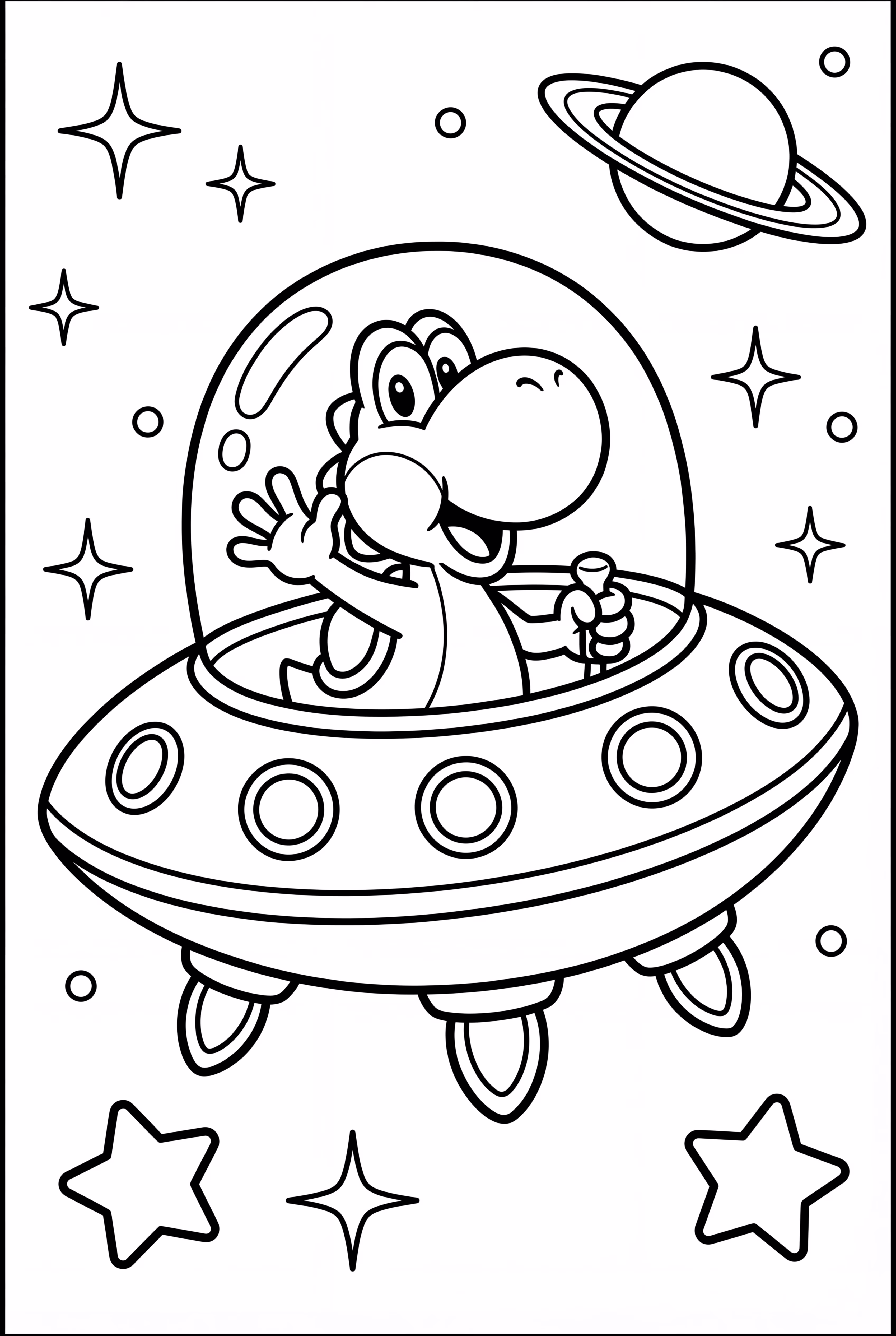 马里奥银河中的尤西与太空船