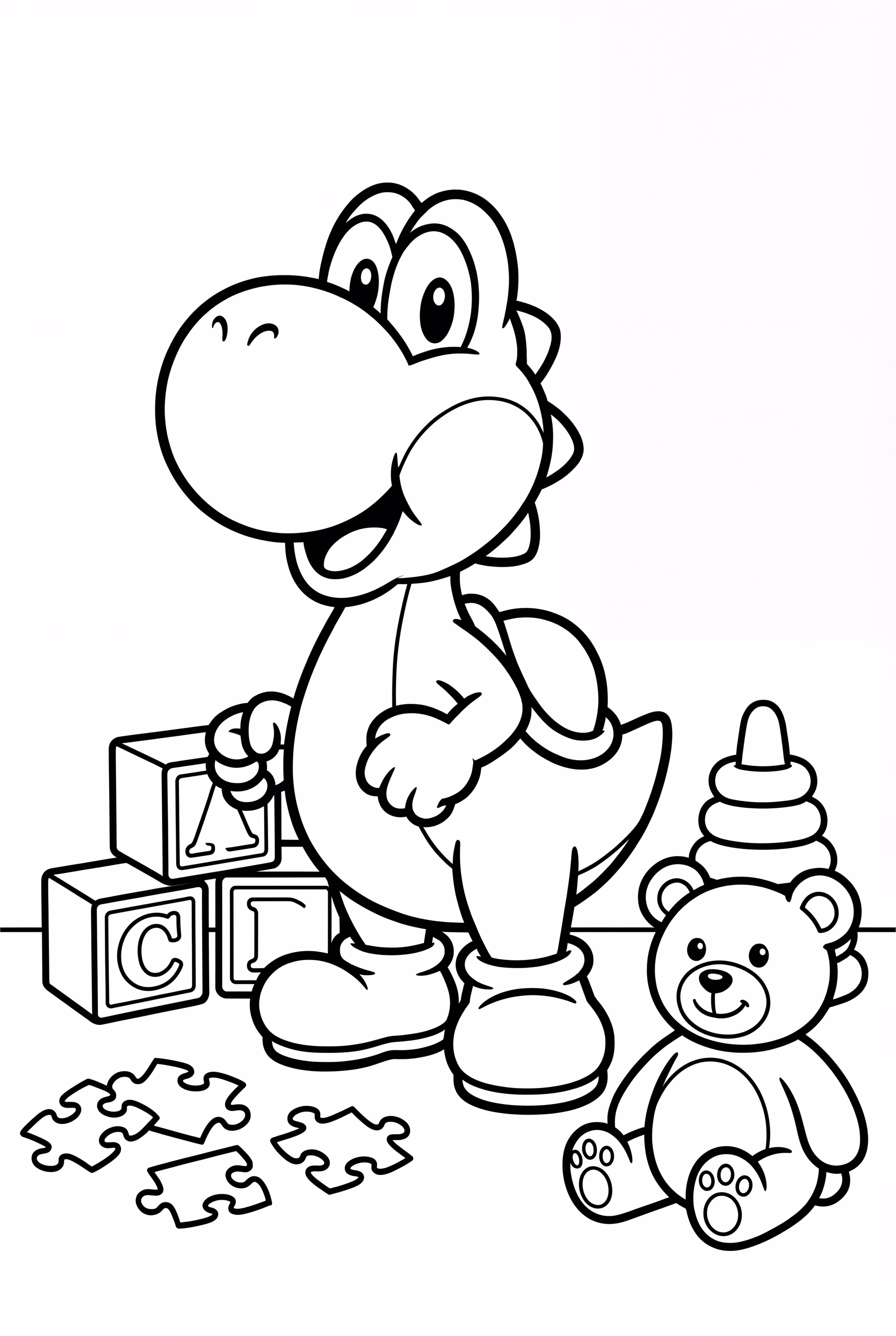 장난감 테마의 만든 세상에서의 요시