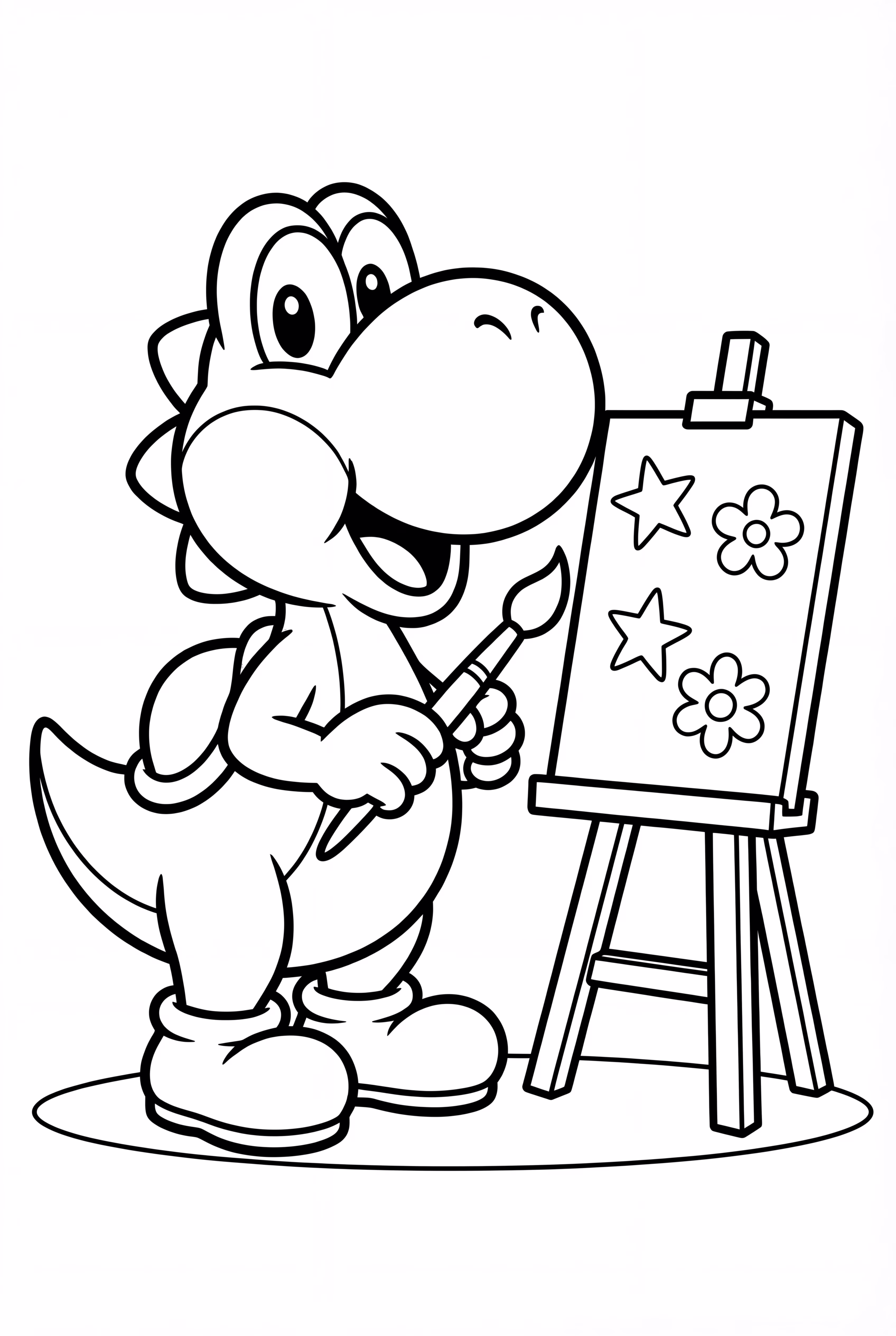 Yoshi Painting a Picture