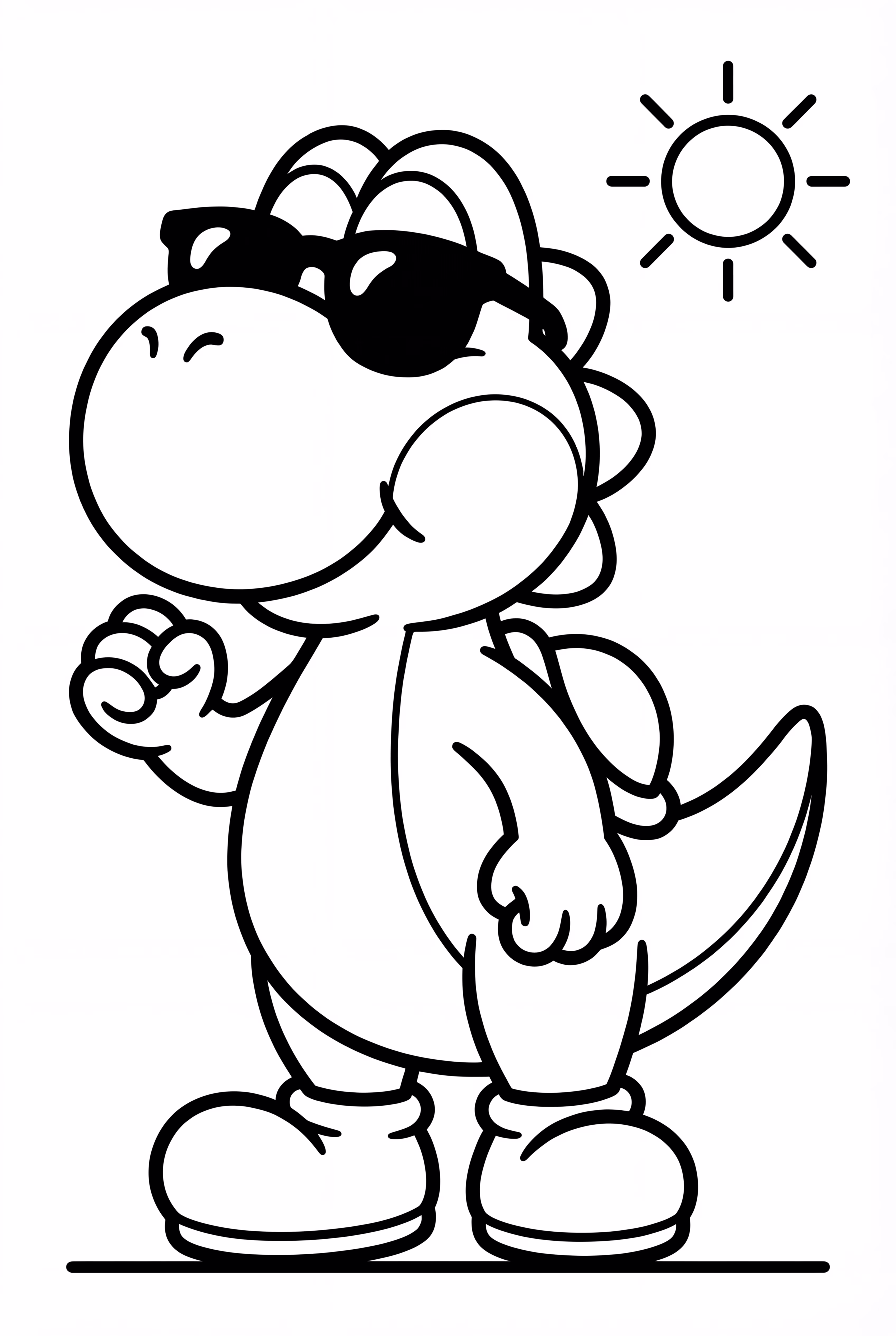 Yoshi Wearing Sunglasses on a Hot Day