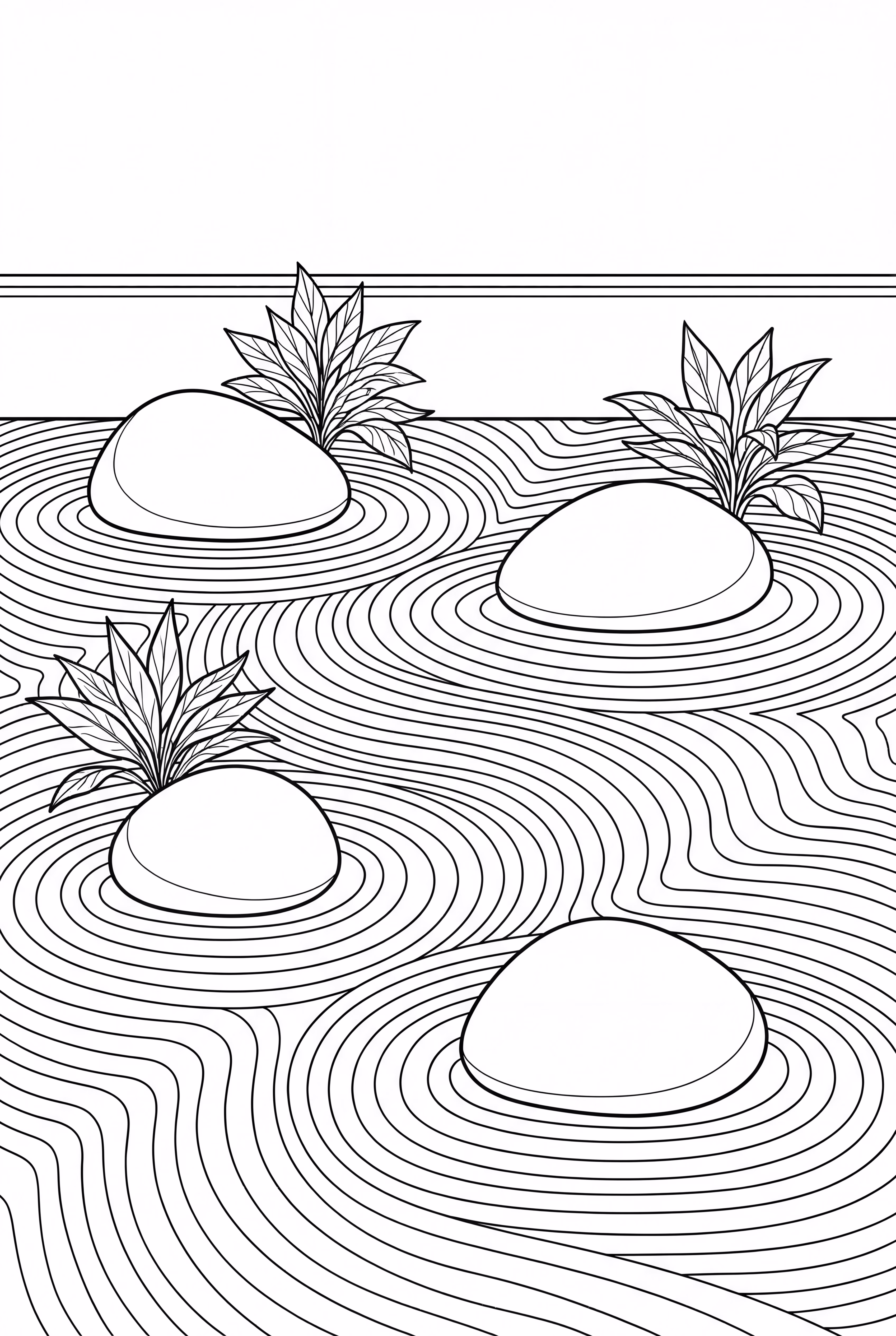 Zen Garden Mindfulness With Raked Sand