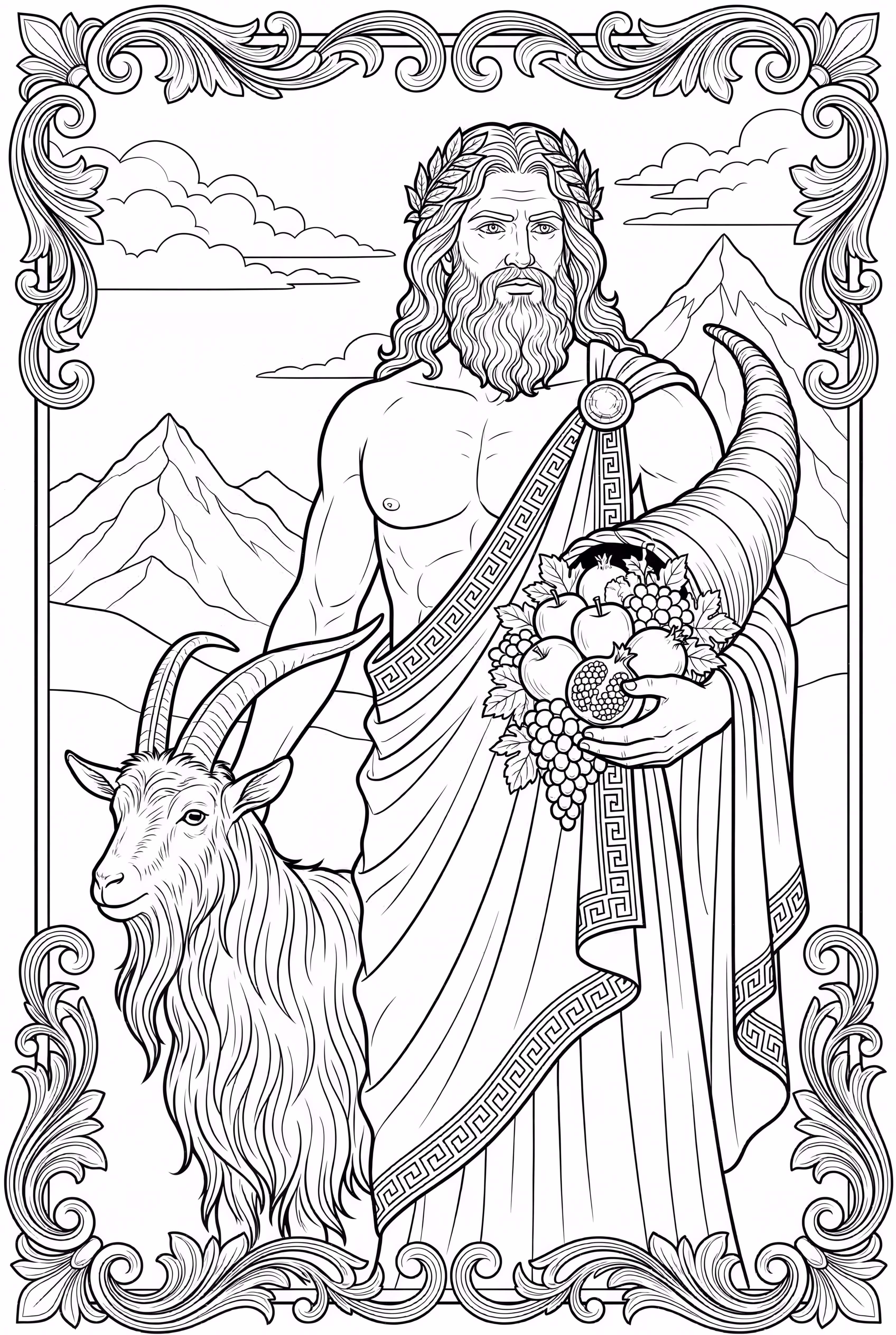 Zeus And The Amalthea Goat Cornucopia