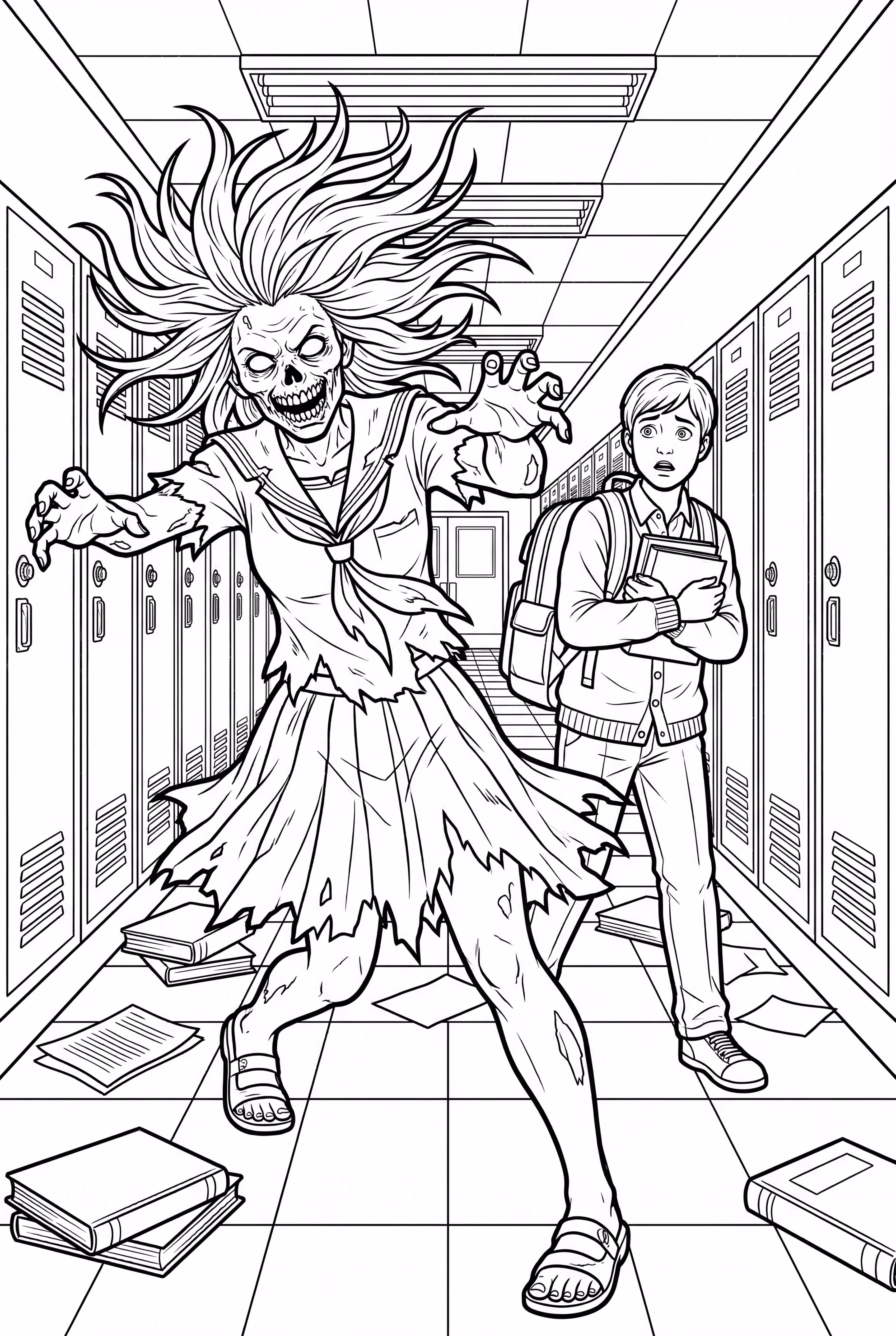 Invasion Scolaire de la Fille Zombie